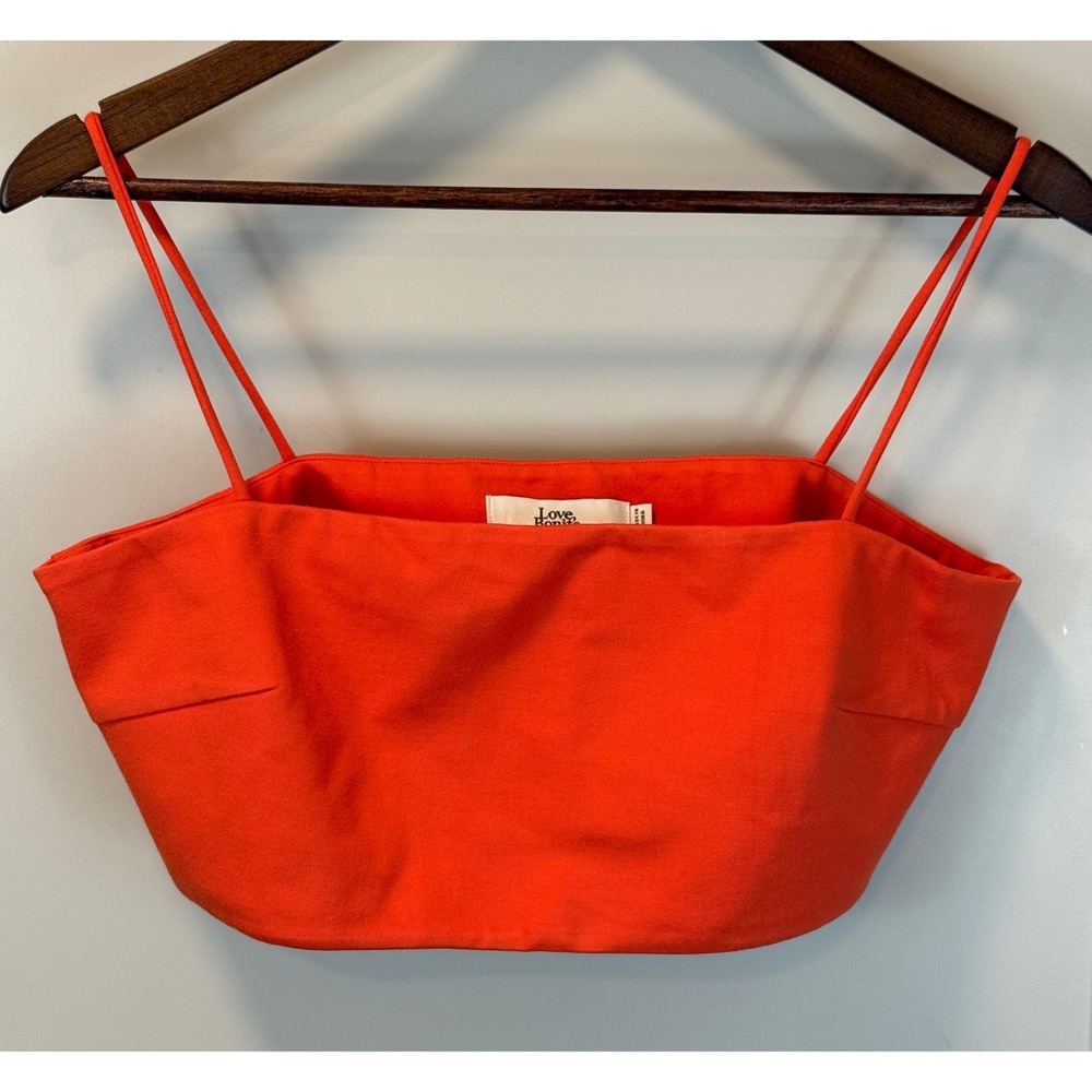 Love, Bonito Strappy Crop Tank Top Orange Size 10 Fully Lined No bra needed!